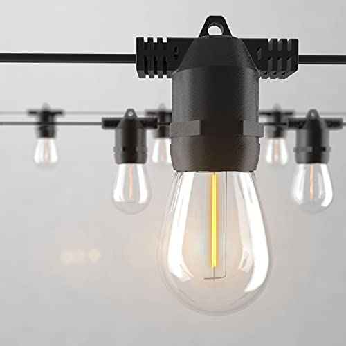 108FT (27FT*4) LED Outdoor String Light Waterproof Terrace Light, S14 Shatterproof Replaceable Bulb (4 Spare Bulbs), Connectable (Maximum 918FT) Edison Vintage Backyard, Porch, Deck Lights (108FT)