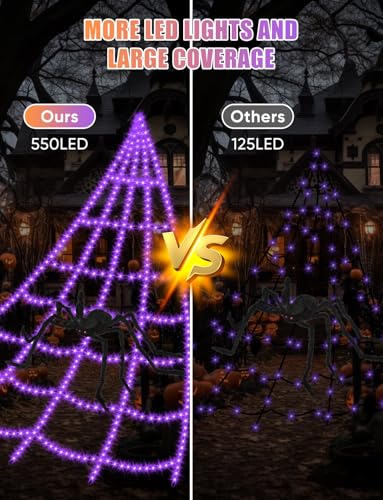 Halloween Decorations Outdoor Spider Web Lights