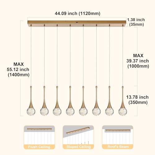 8 Light Luxury Gold Crystal Chandelier (Gold / Pendant 8-Light)
