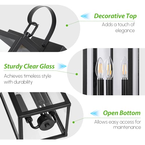 23" Large Outdoor Wall Light (Matte Black / 23.2")