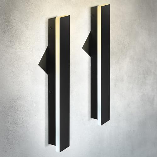 24" LED Linear Wall Sconce 2 Pack (Black)