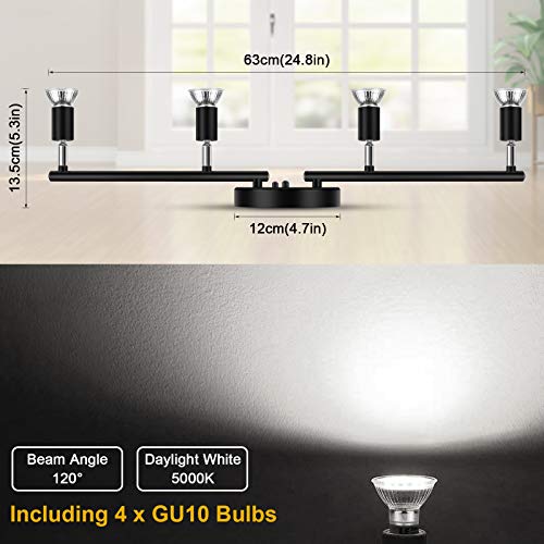 4 Light LED Track Lighting Kit (Black / 4 Light)