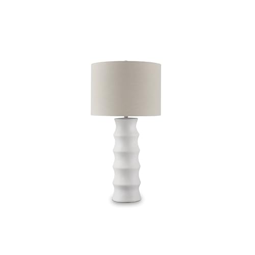 1 Piece Scalloped Table Lamp for Living Room (White/Cream / Table Lamp)