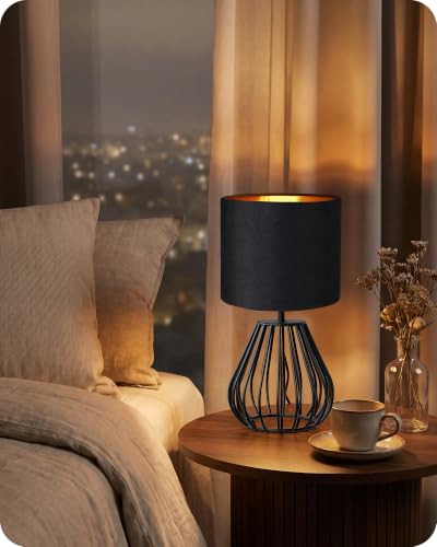 Black Table Lamp (Black Velvet + Black)