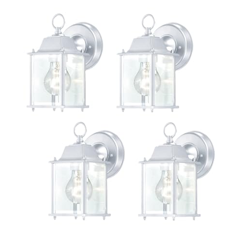 4 Packs White Outdoor Wall Lantern (4 Pack / White)