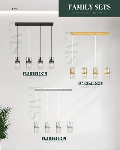 4 LightIsland Lighting (Silver -Hammered Glass / 3.5" Hammered Glass, Chandelier 4-Light)