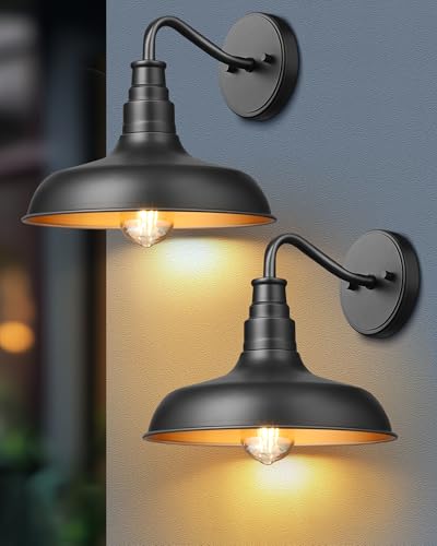 2 Pack Gooseneck Barn Outdoor Wall Light