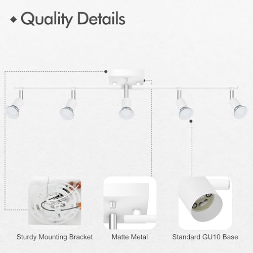 5 Light Track Lighting Fixtures Ceiling (5 light -white(small))