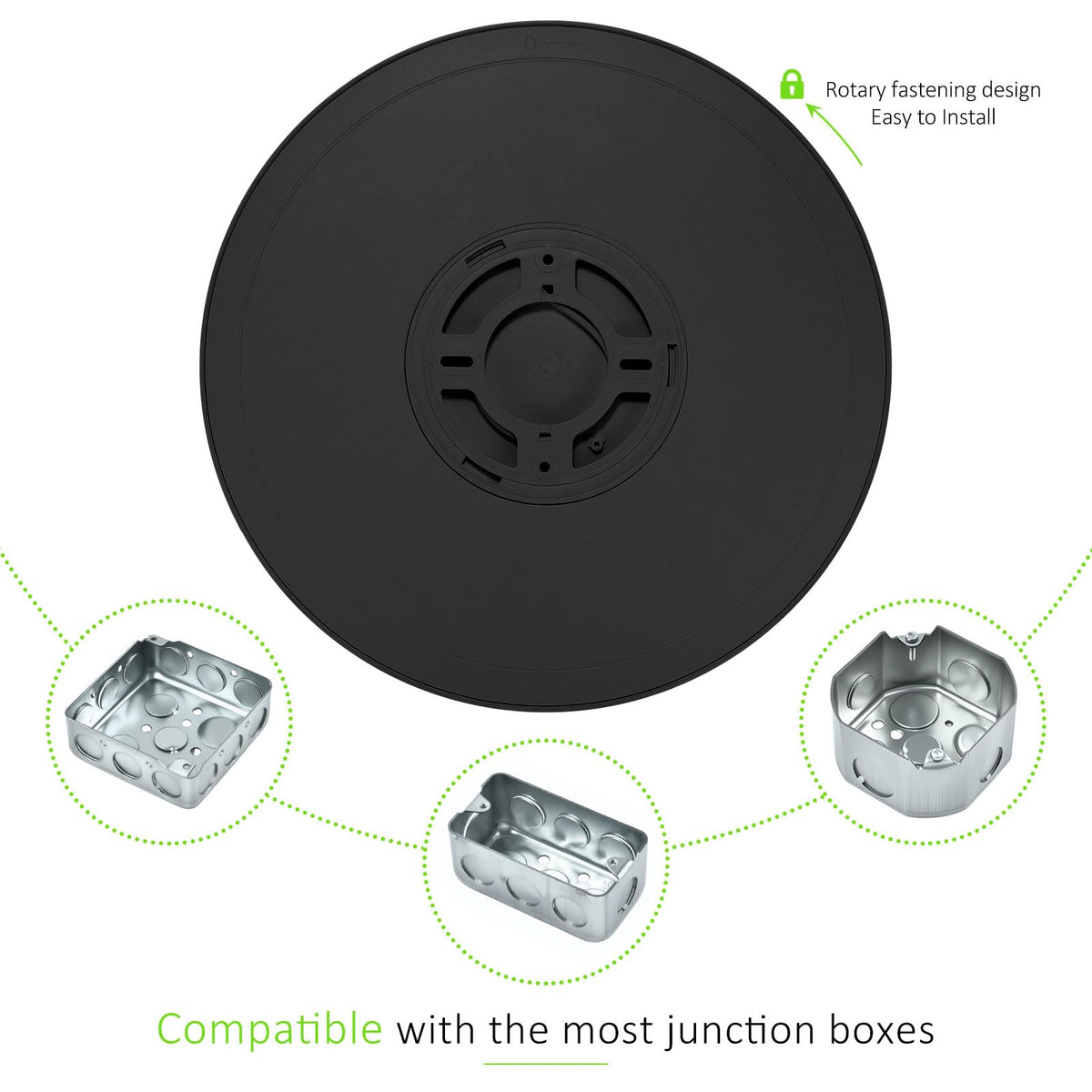 LED Flush Mount Ceiling Light 12in Thin 3CCT Black Wired (12Inch-1 Pack / Black)