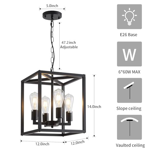 Farmhouse Chandelier Fixture Rustic Industrial Lights for Kitchen Island