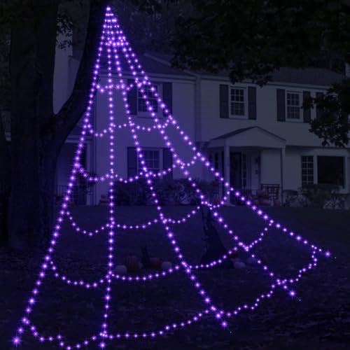 Spider Web Lights for Halloween Decorations Outdoor