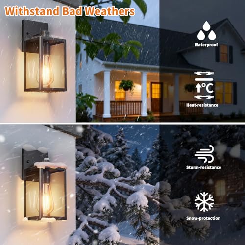 Outdoor Light Fixtures Wall Mount (Black / 10.24'')