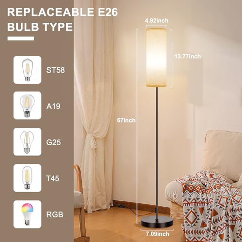 2 Pack Floor Lamps for Living Room (Beige 2_Pack)