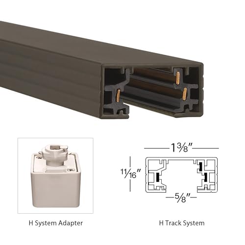 H Track 4FT Single Circuit 120V with 2 Endcaps in Dark Bronze (Dark Bronze / 4 Feet / H-Series)