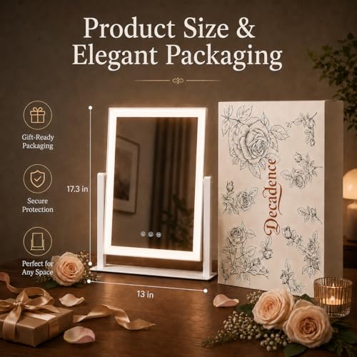 17.3 x 13 in Lighted Makeup Mirror (17.3"L x 13"W)
