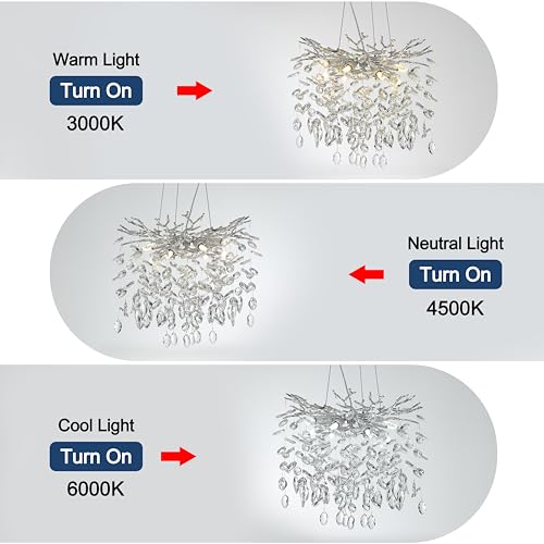 Modern Crystal Tree Branches Chandelier (Silver / Round 18")