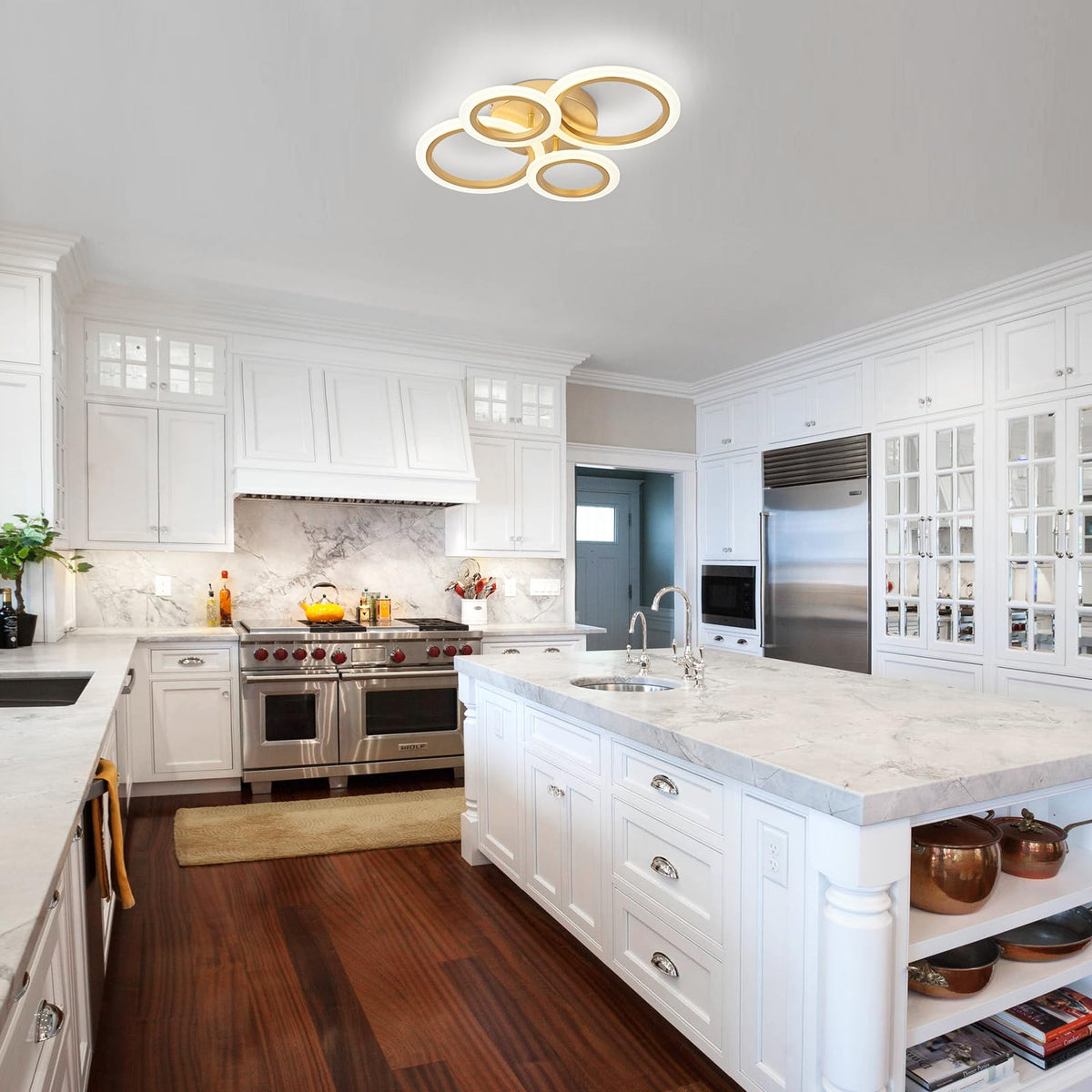 Modern LED Ceiling Light (4-Light / Gold)