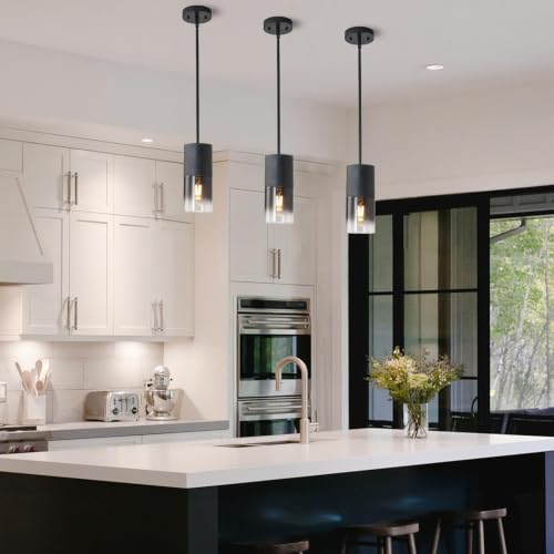 Pendant Light Fixtures (Black—Stem / 3 Pack)