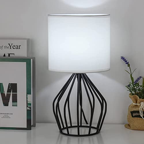 Modern Bedside Table Lamp (Black / White)