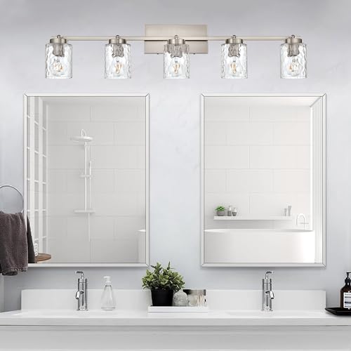 5 Light Industrial Bathroom Vanity Lights (Brushed Nickel / 5 Lights)