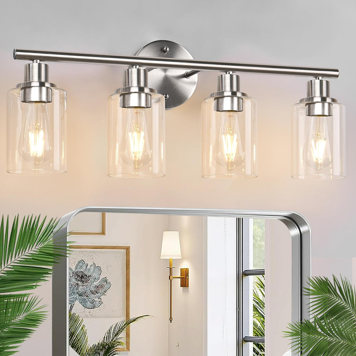 4 Light Bathroom Light Fixtures (Brushed Nickel / 4-light)