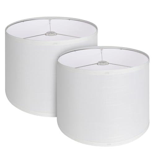 White Lamp Shades Set of 2 (White Linen)