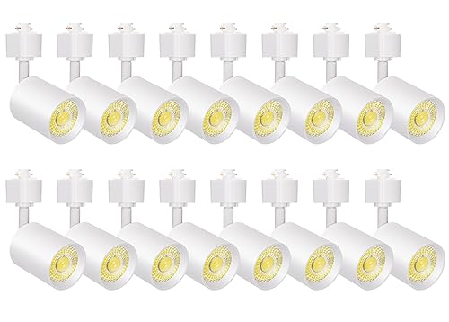 16 Pack 10W Dimmable LED Track Lighting Heads H Type Track Light Replacement Fixtures Bright 3000K Warm White Ceiling Spotlight for Accent Task Art (White / 3000K)