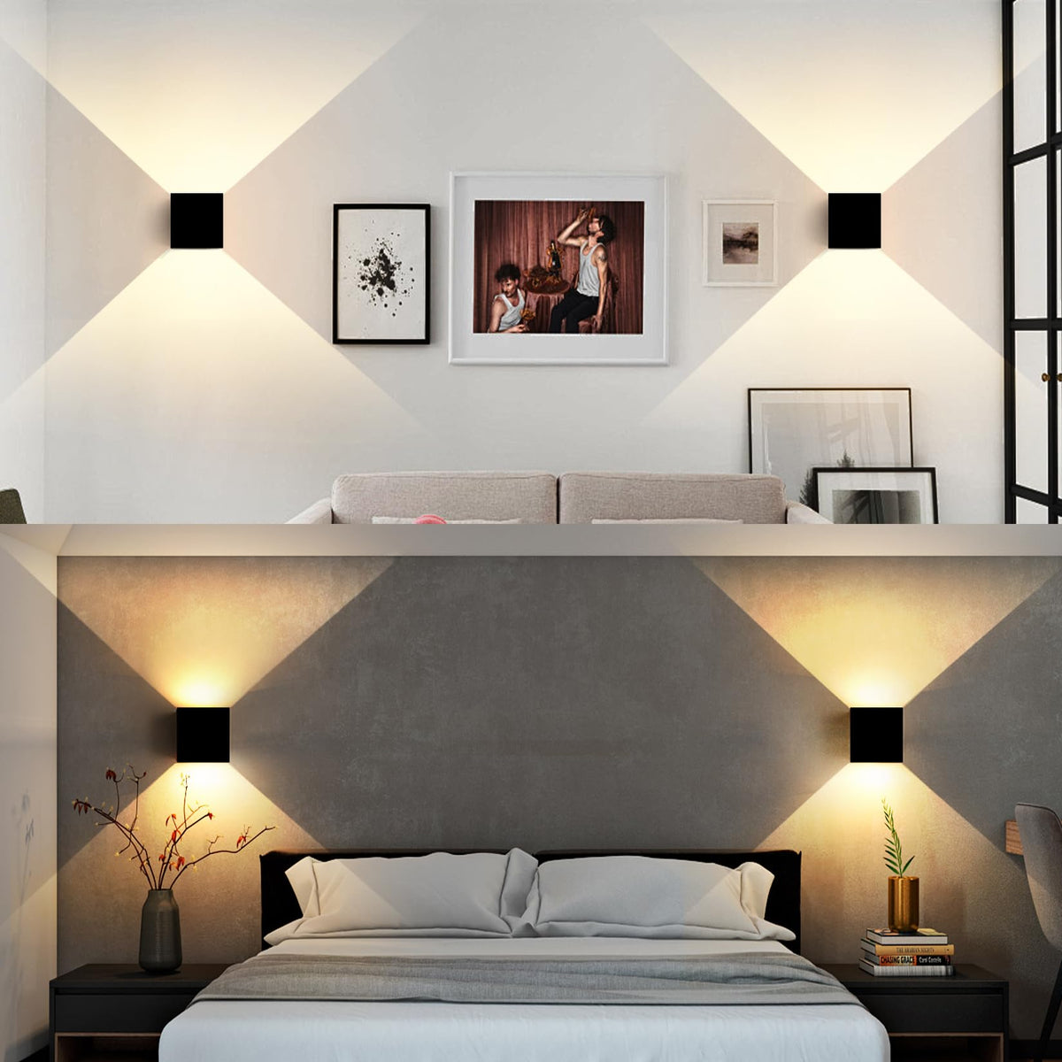 LED 20W Outdoor Wall Lights Exterior (Black-3 colors Adjustable / 4.72in.【1 Pack】)