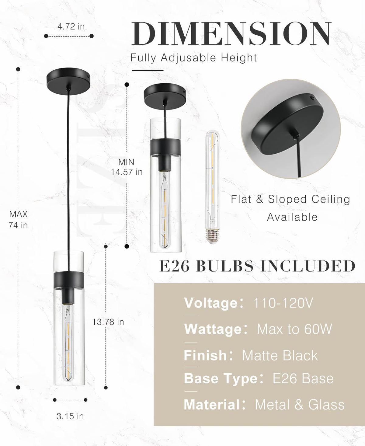 3 Pack Black Pendant Lights Kitchen Island (Black / 3 Pack)