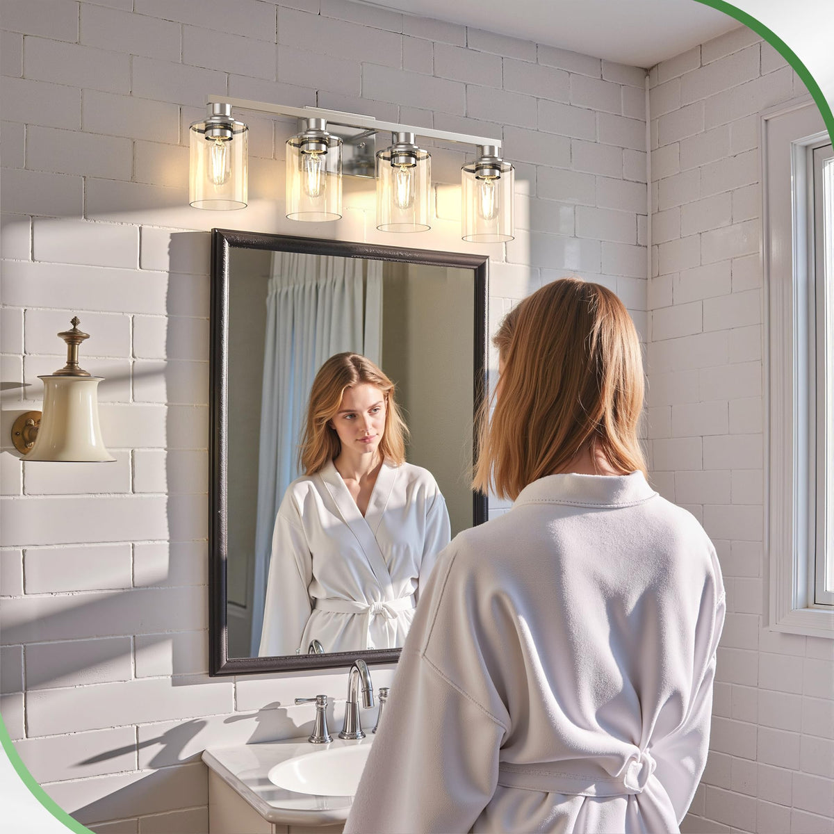 Nickel Bathroom Vanity Light Fixture Over Mirror 4 (Nickel / 4-Light)