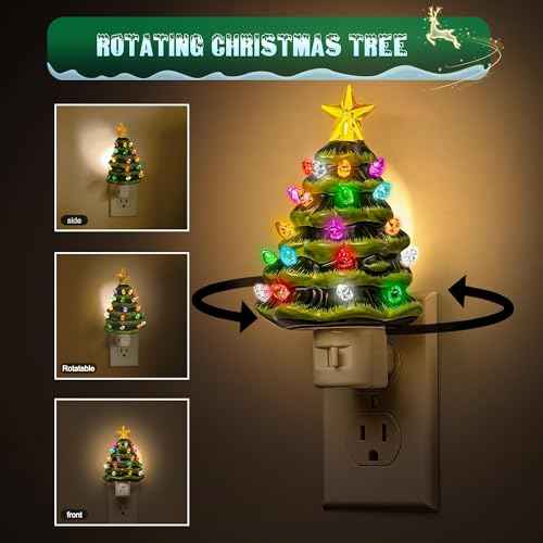 Christmas Tree Night Light (Christmas Tree and Stars-3000K / 2 Pack)