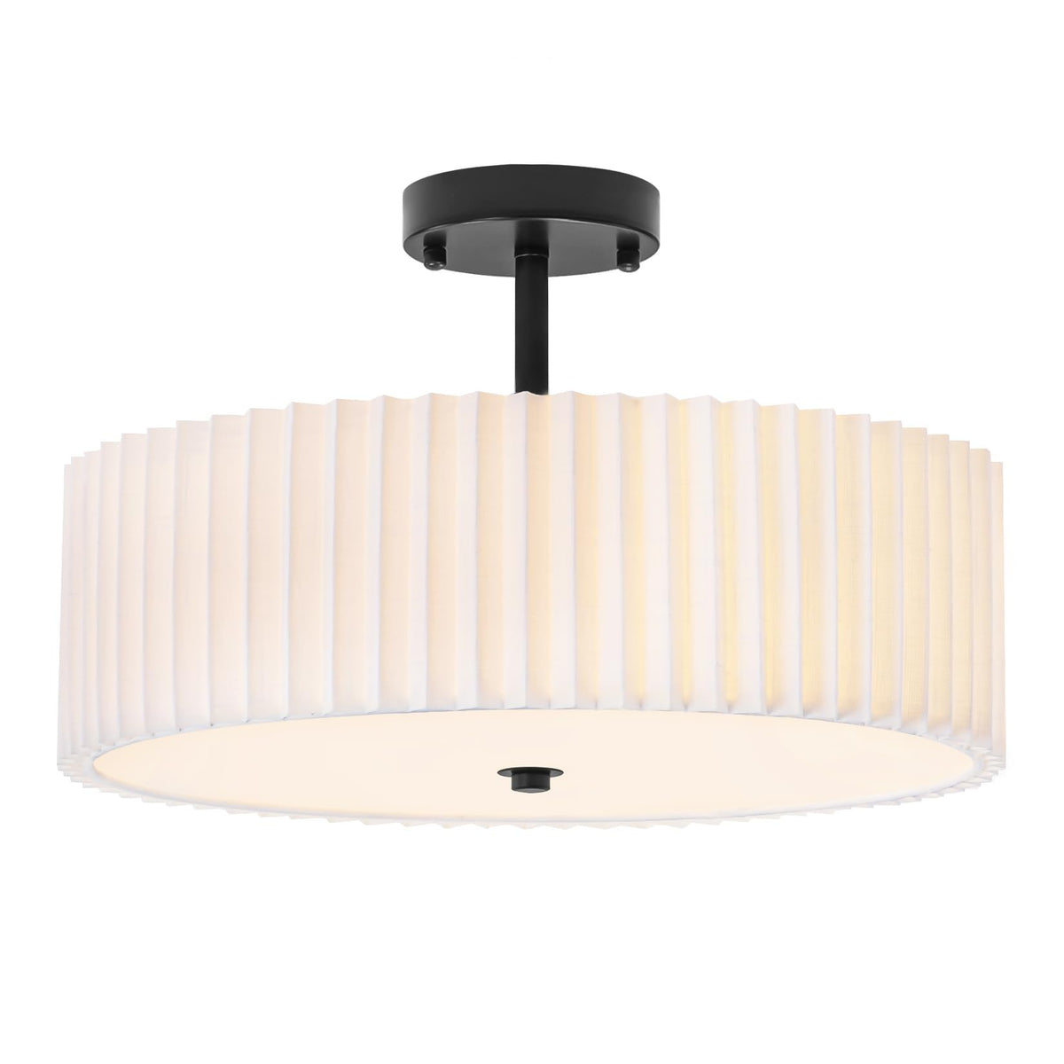 Semi Flush Mount Ceiling Light (Black / 16.5inch)