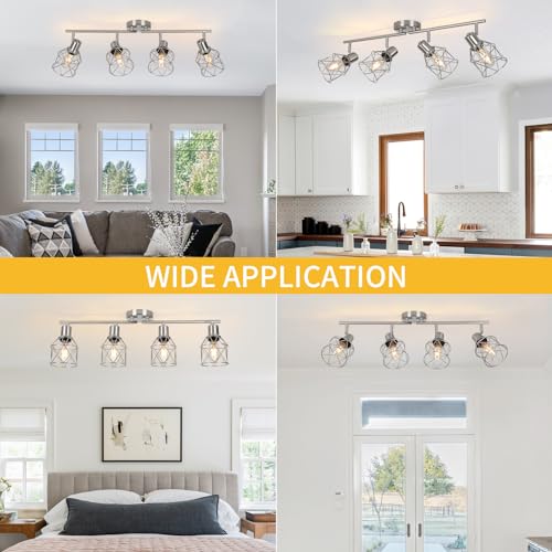 Ceiling Lighting Fixtures (Brushed Nickel / 4-Light-Cage)