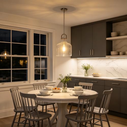 15" H Brushed Nickel Large Pendant Lights Kitchen Island Lighting (Brushed Nickel)