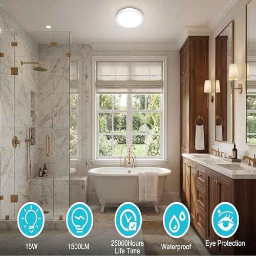 7 inch Flush Mount LED Ceiling Light Fixture (White / 7in-1Pack)