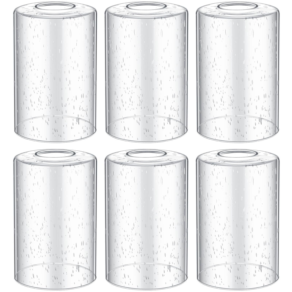 6 Pack Clear Bubble Seeded Glass Lamp Shade 1 (Clear / Bubble Seeded)