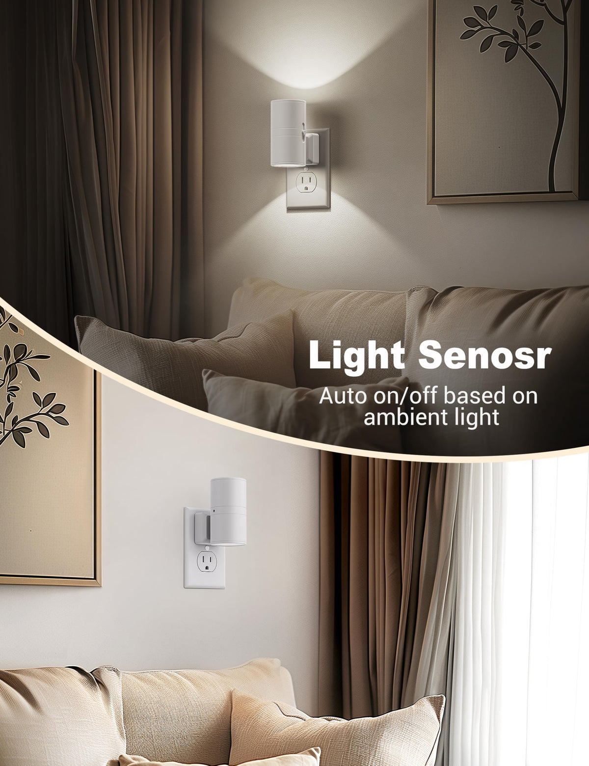 Night Lights Plug into Wall (White)