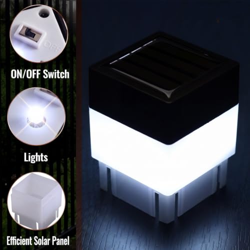 8 Pack Solar Post Cap Lights (White)