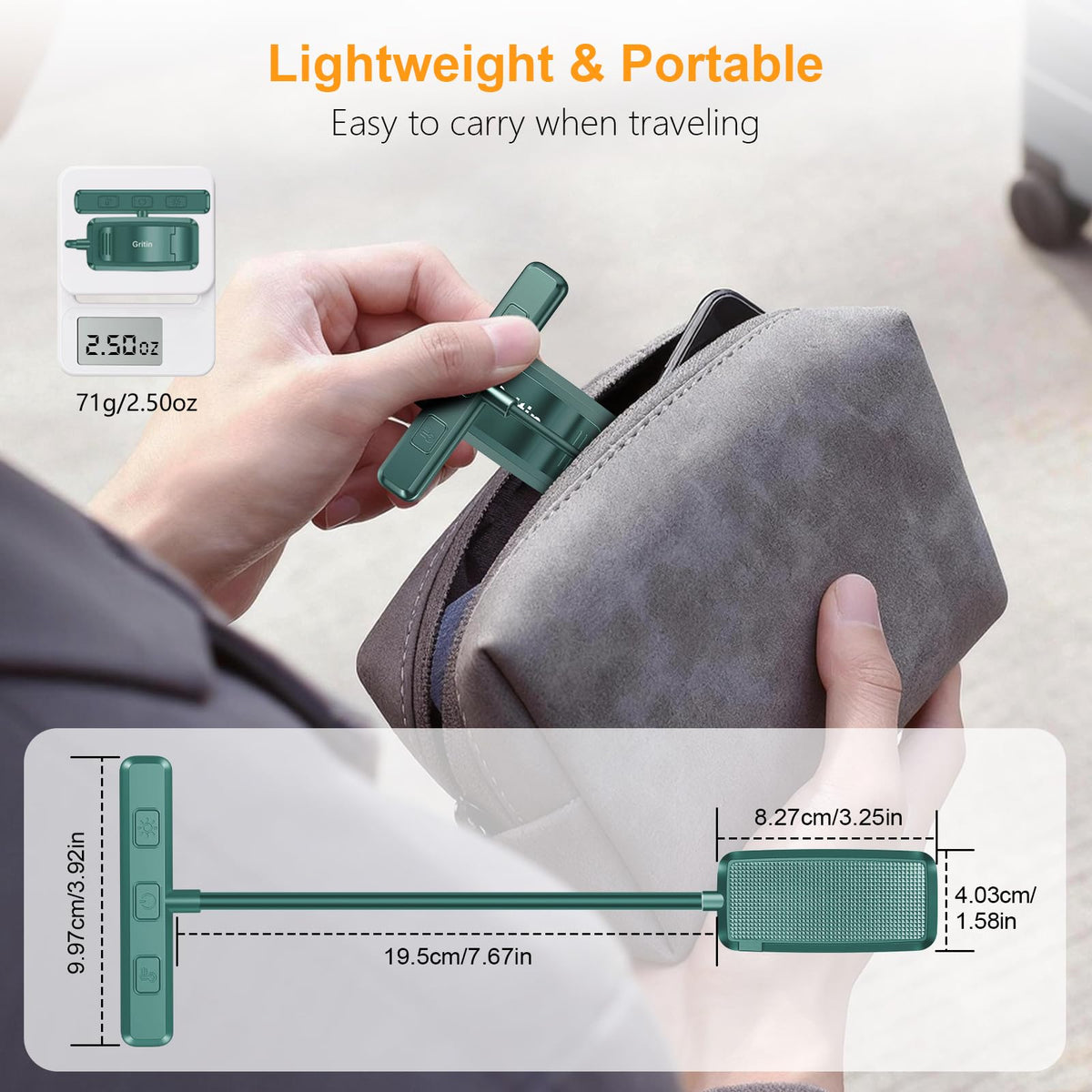19 LED Rechargeable Book Light for Reading in Bed (Blackish Green)