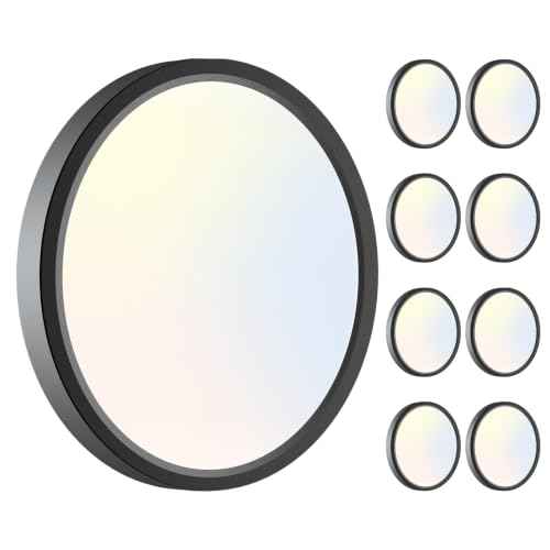 Dimmable Flush Mount Ceiling Light Fixture Black (Black / 7.5Inch-8pack)