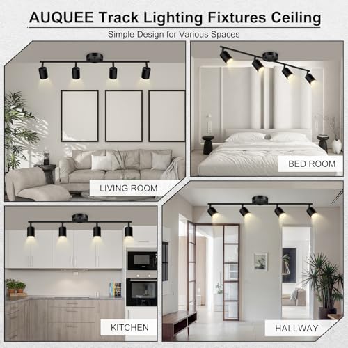 4 Light Track Lighting Fixtures Ceiling (4 light-black)