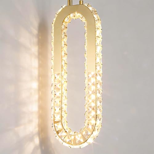 Modern Pendant Light for Kitchen Island Crystal Ring Chandelier Gold LED Pendant Lighting Fixture for Dining Room Kitchen Living Room Foyer Hallway Bedroom (Gold / 3 Rings (New))