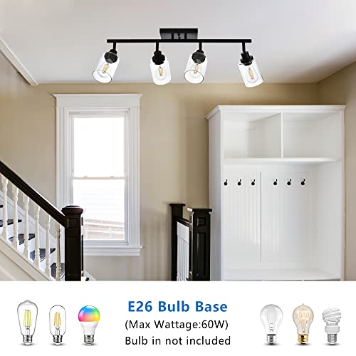 4 Light Track Lighting Kit 28.7 Inch Bathroom Light Fixtures (Black / 4-Light)
