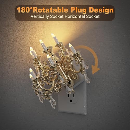 Night Lights Plug Into Wall (Chandelier-3000K / 2 Pack)