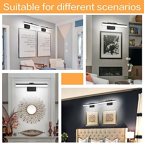 18 Inch Vanity Lights for Bath Dimmable Bathroom Lights Over Mirror Black Bathroom Light Fixtures Wall Light Fixtures Indoor Modern Light Fixture (Matt Black&Dimmable / 18-inch)