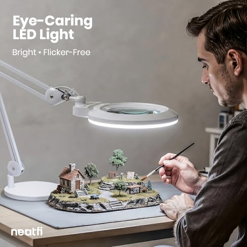 LED Magnifying Lamp with Base (White / 7-inch Lens, Non-CCT with Base)