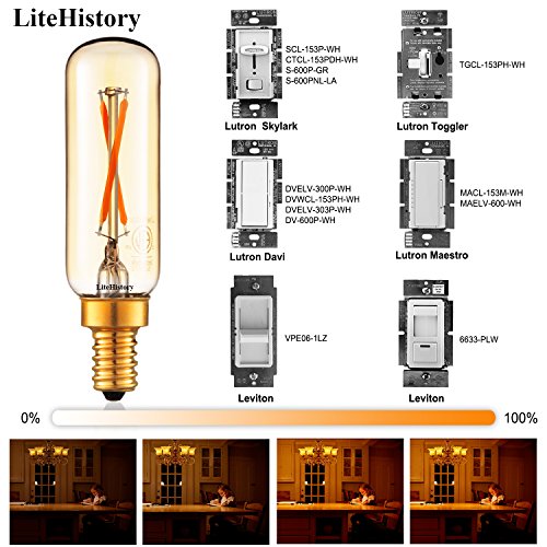 T6 Candelabra Light Bulbs (Utral Warm White 2200k)