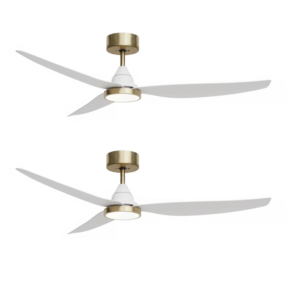 2 Pack 54 Inch Ceiling Fan with Lights (White & Gold / 54 inch)