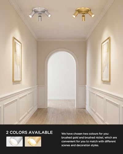 3 Light Track Lighting Fixtures Ceiling (Kaleidoscope, Brushed Gold / 16.1", 3-light)