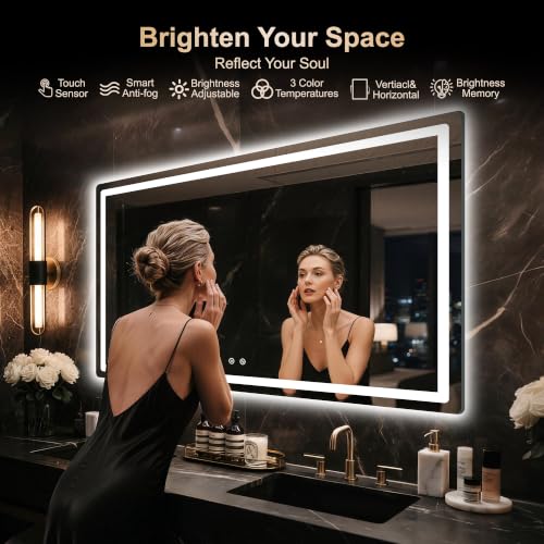 36x60 LED Bathroom Vanity Mirror with Lights (Led Bathroom Mirror (3 Light Modes) / 36"L x 60"W)